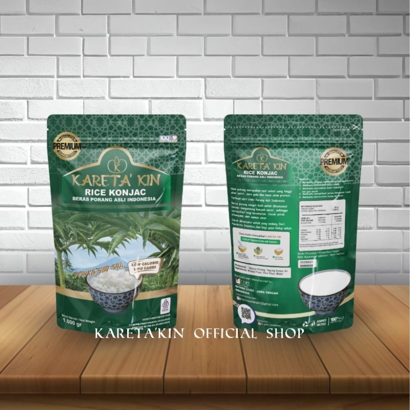 

KARETA' KIN PREMIUM Beras Porang Pouch 1 Kg – Shirataki/Konjac Rice