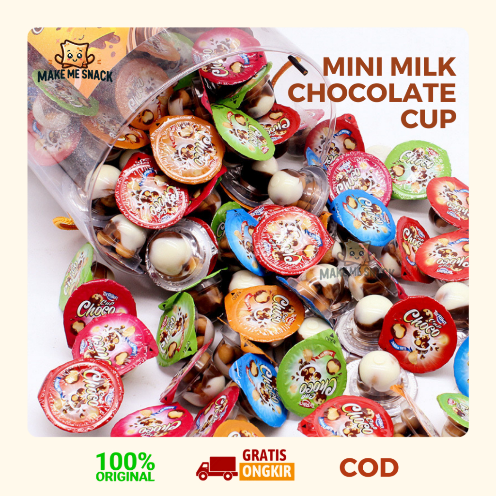 

[Make Me Snack] Paket Biscuit Celup Cokelat Mini | Milk Chocolate Cup | Camilan Biscuit Snack Anak