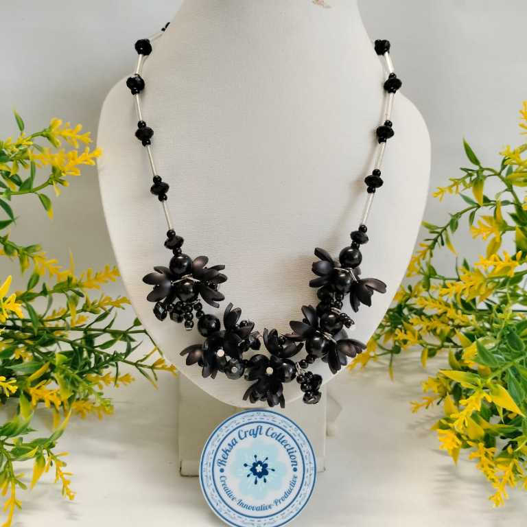 KALUNG AKSESORIS HIJAB CANTIK MOTE MANIK MUTIARA KOMBINASI