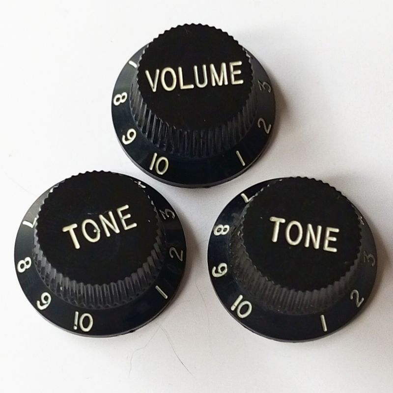 Knob Gitar Model Stratocaster Fender Volume Tone Hitam