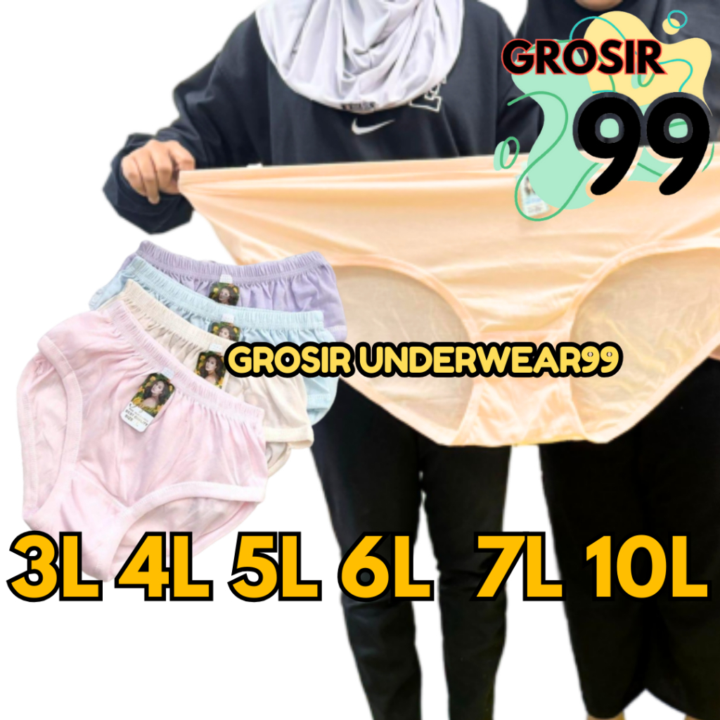 12 PCS SUPER JUMBO Celana dalam wanita cd perempuan dewasa remaja cewek polos jumbo BIG SIZE GAYATRI