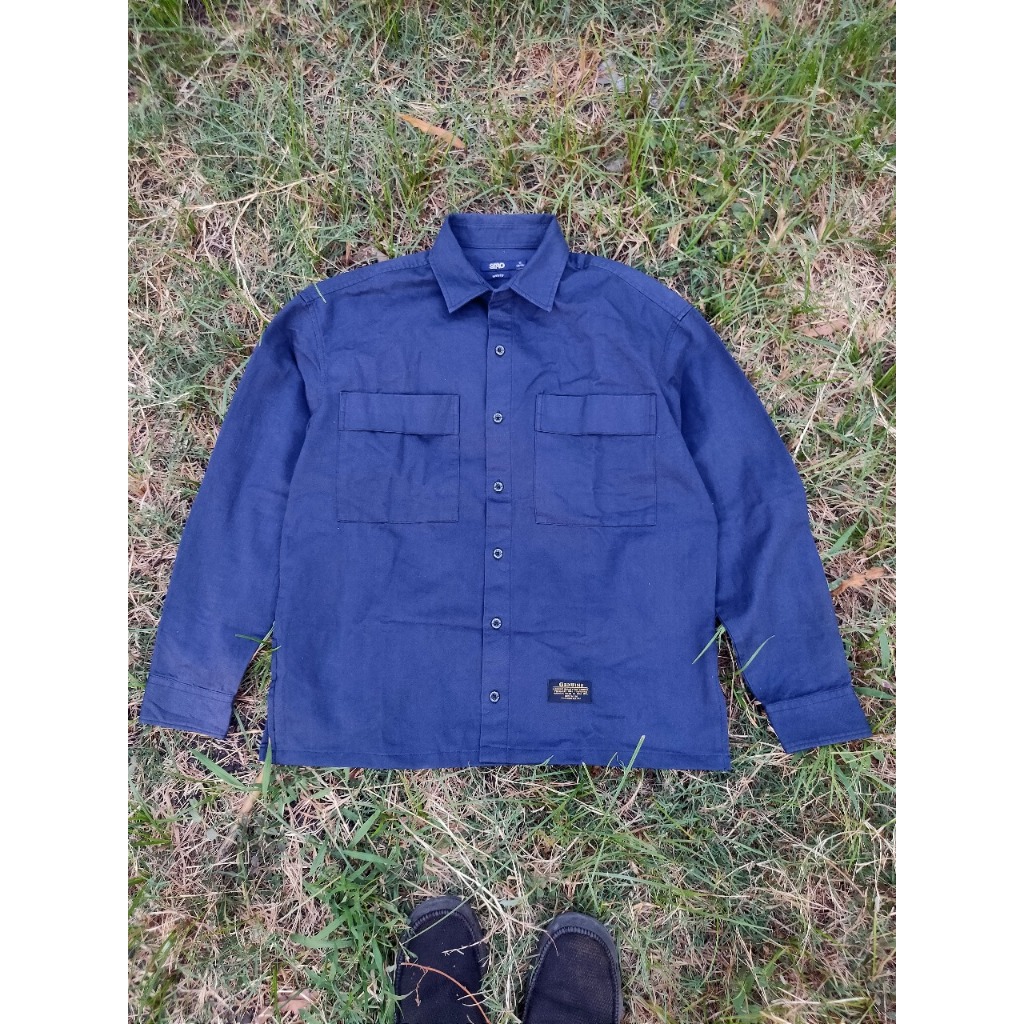 SPAO OUTER OVERSHIRT NAVY TEBAL