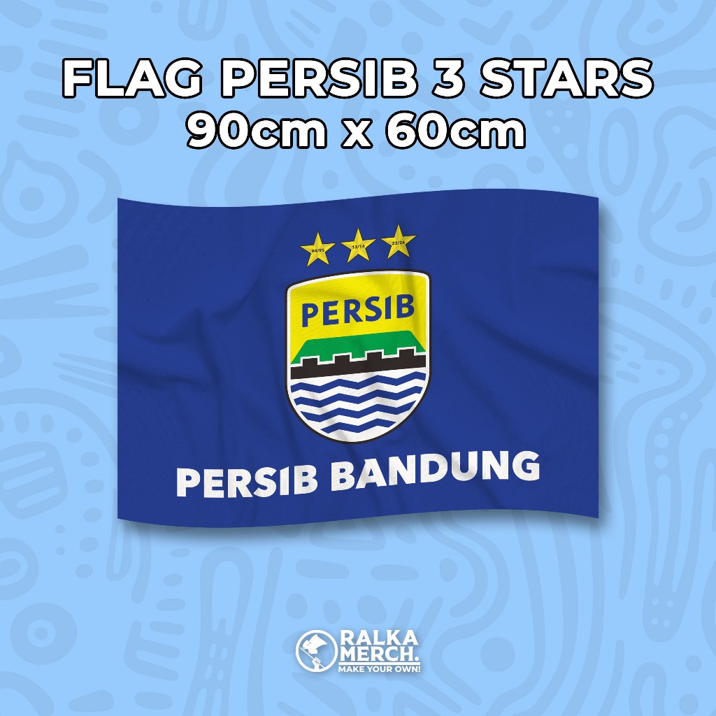Flag Persib 3 Stars | Bendera Dekorasi Persib Champions | ralkamerch