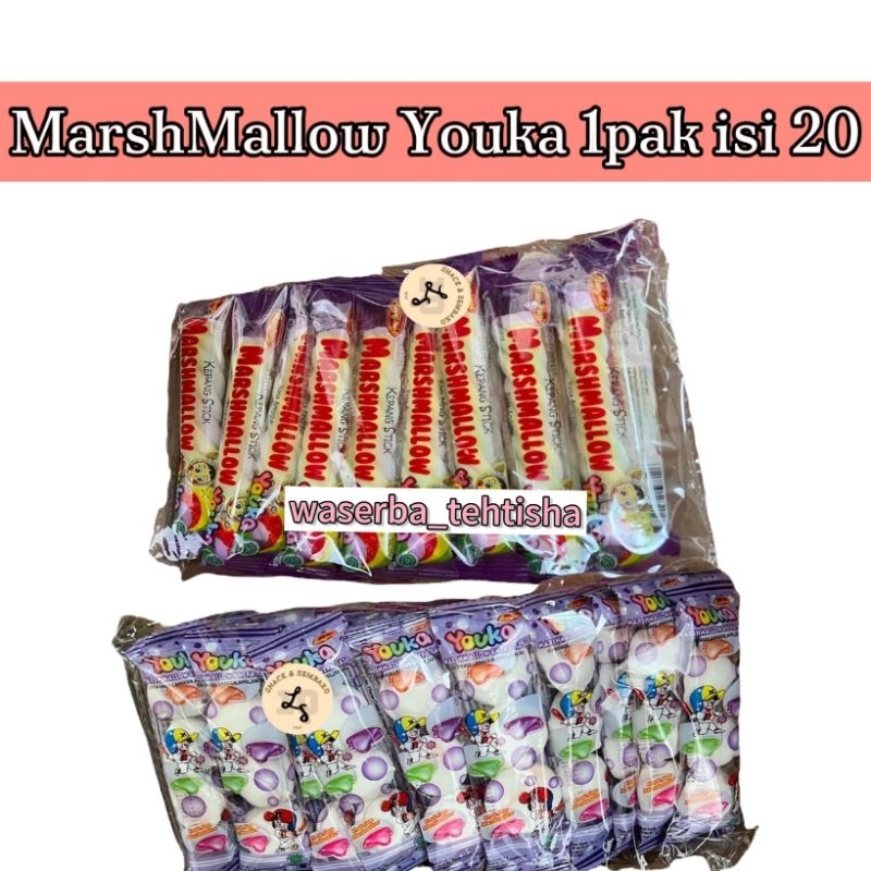 

waserba_tehtisha| Marshmallow Youka 1pak isi 20/ Marshmallow Kepang/ Fruit Jam Marshmallow