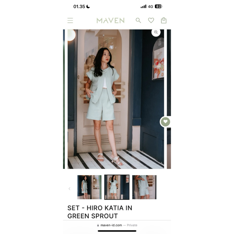 PRELOVED MAVEN - SET HIRO KATIA in green spout (allsize)