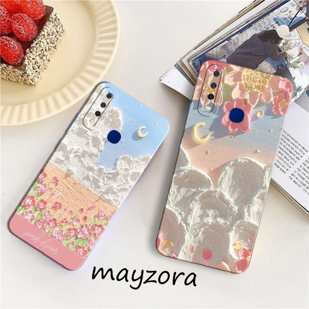 Sofcase Vivo Y11/Y12/Y12i/Y15/Y17/Y19 [AD01] Motif BUNGA Aesthetic-Case Cantik - Case Terbaru - Case