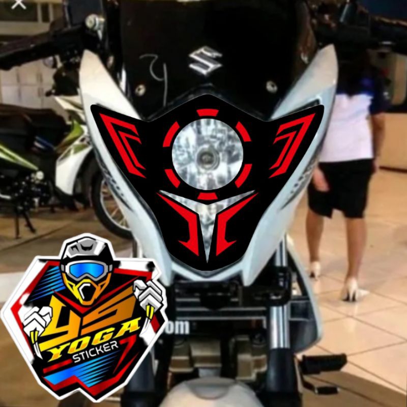 stiker lampu depan costum satria Fu facelift