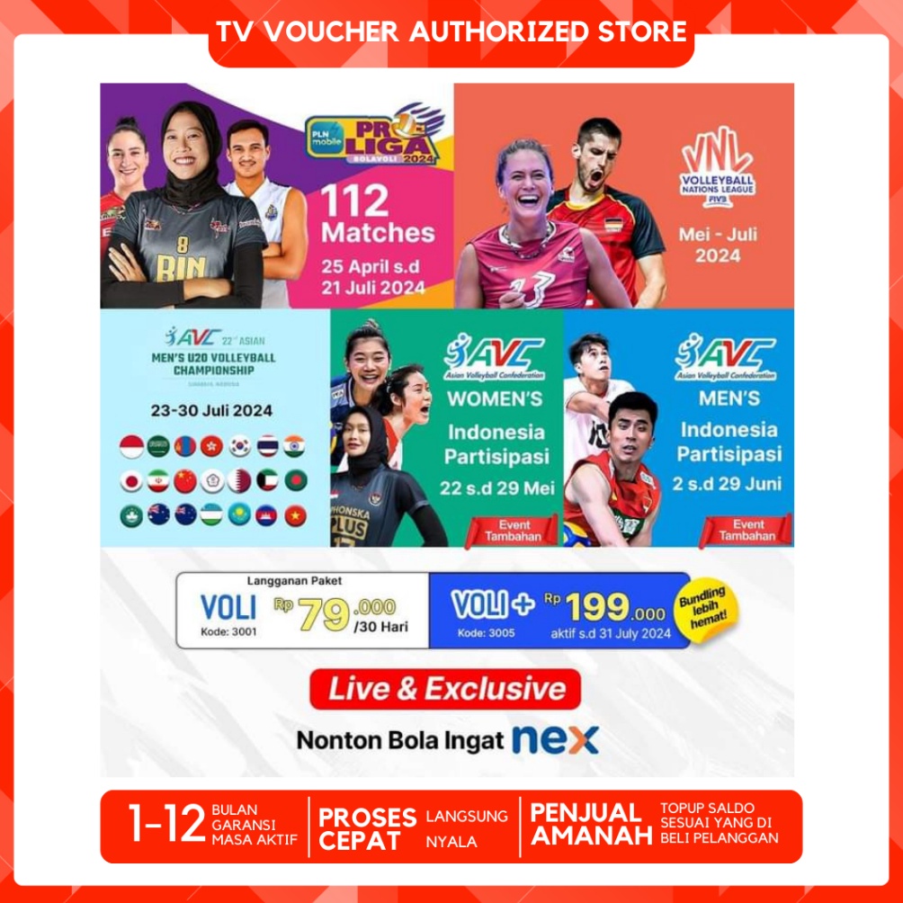 KODE V27D Voucher Paket Voli Proliga Nex Parabola