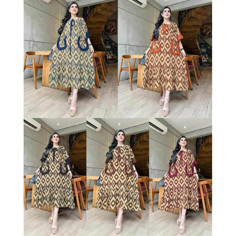 Lady Saku Daster Dress Wanita Kekinian Home Dress Homedress Jumbo LD120 Fuji Laluna Lady Leopard Leo