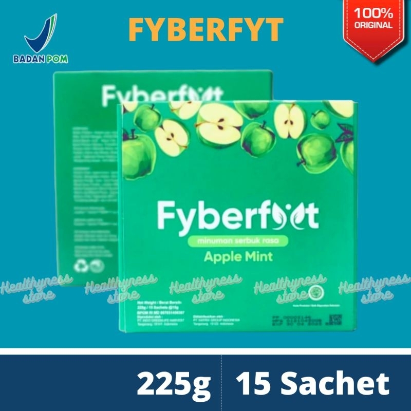 

FYBERFYT Apple Mint 1 Box 15 Sachet / Minuman Serat Fiber untuk Diet Detoks Pelangsing Pelancar BAB / Halal BPOM Original 100%