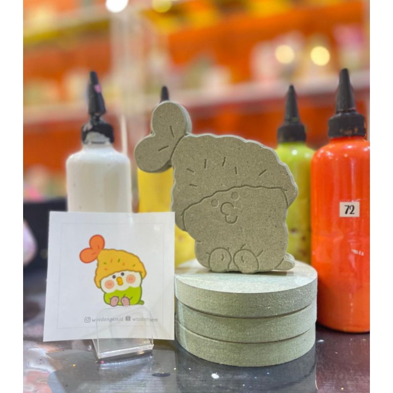 

WOODENGEM DIY Wood Character Painting Mewarnai Melukis Mainan Edukatif Anak Hampers Souvenir Kayu Karakter Parrot Shrimp Seri Binatang | Size S