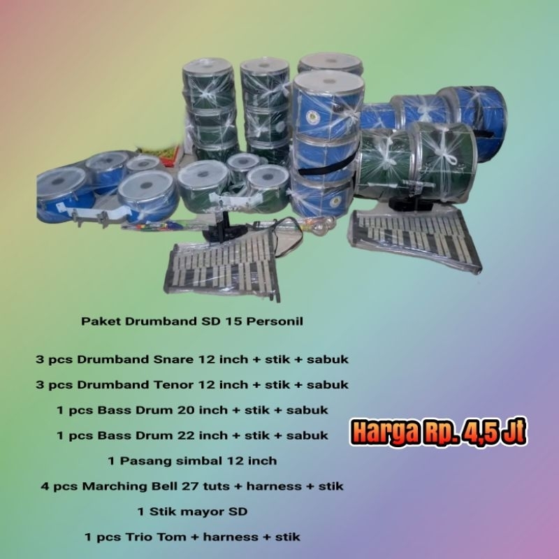 Paket 1 set Drumband Marching Band SD MI 15 Personil