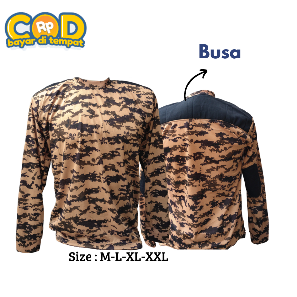 Kaos Loreng Pramuka Decker Busa Lengan Panjang PDL Lapangan