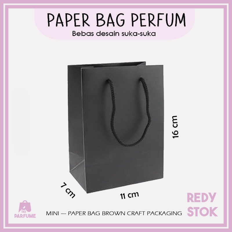 

Paper Bag Hitam Polos Mini 11x7x16cm Papper Bag Kertas Kado Souvenir Packing Olshop Murah Gift Bags