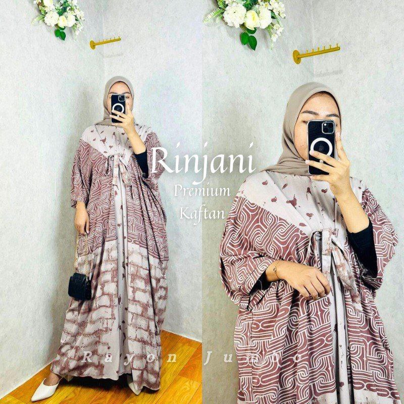 Kaftan Terbaru Rayon Premium Jumbo Busui Motif Rinjani / Baju Muslim Wanita Gamis Long Dress Kekinia