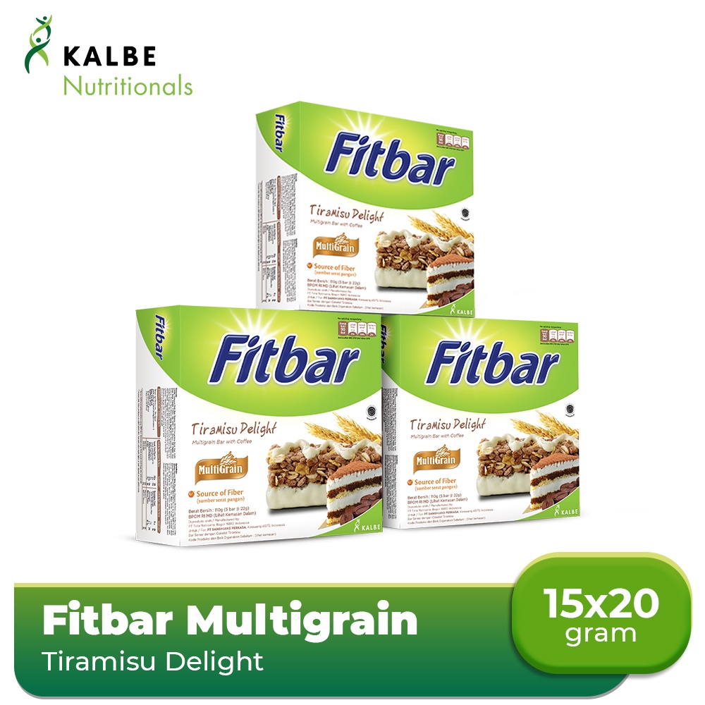 

Termurah Fitbar Tiramisu Delight 5x2gr Multigrain 3pcs