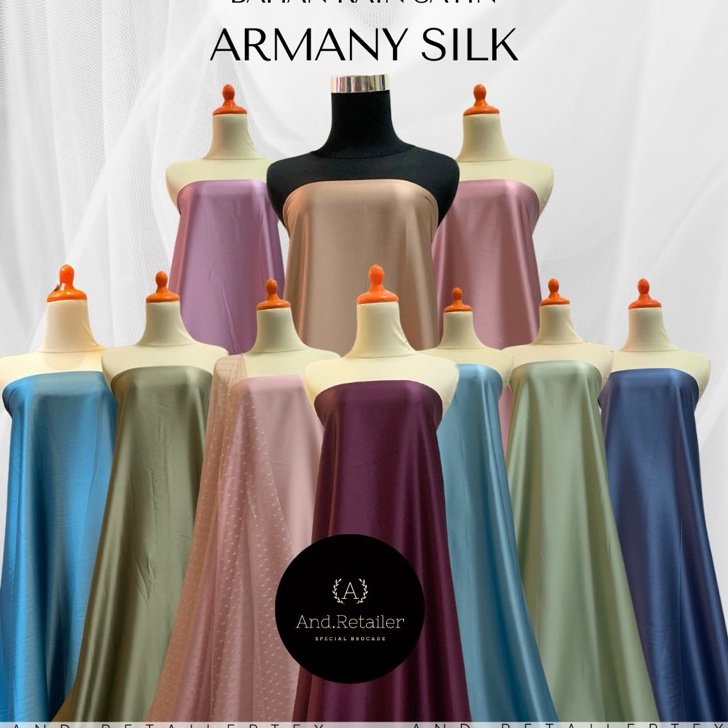 FSASH SALE Bahan Kain Satin Armany Silk Original Premium Warna Sage Green