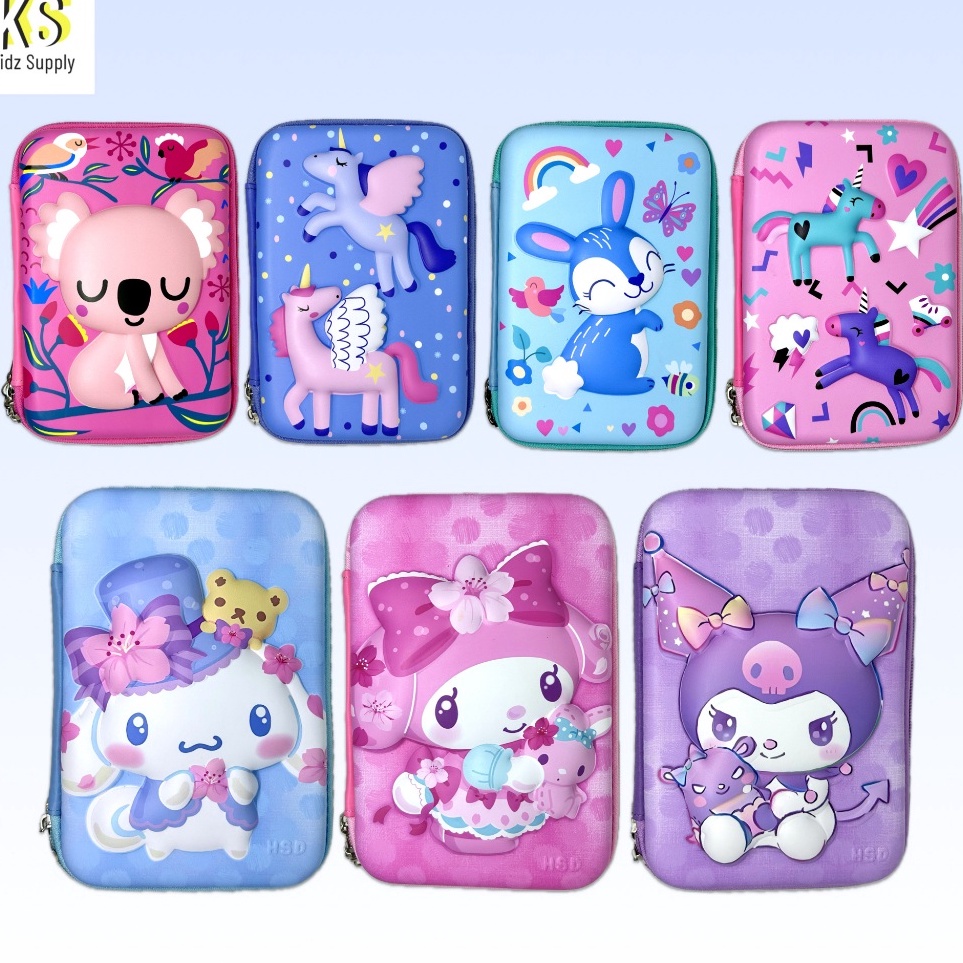 

Tempat Pensil Kuromi Kotak Pensil Anak Perempuan Hardcase 3D Timbul Gambar Unicorn Hello Kitty Kuromi Melody Cinamoroll