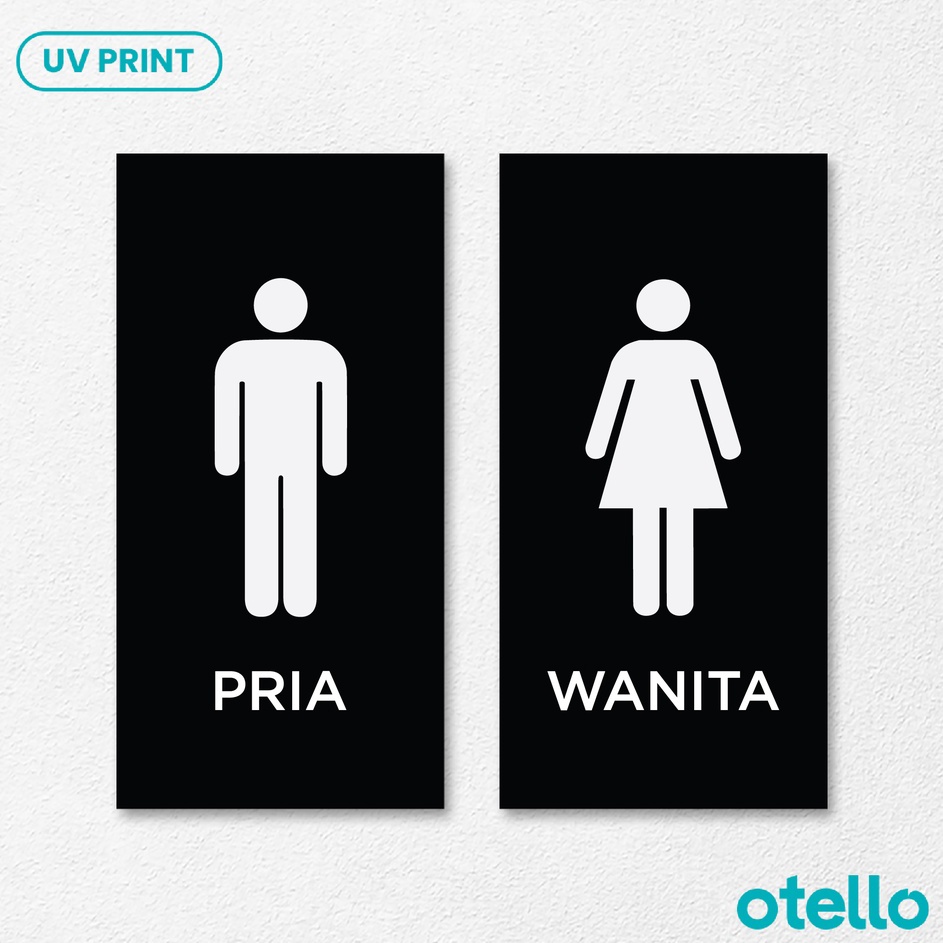 

Otello Sign Icon Toilet Pria Wanita Akrilik Signage Minimalist Acrylic Papan Tanda Nama Ruangan Acrylic WC Men Women Print