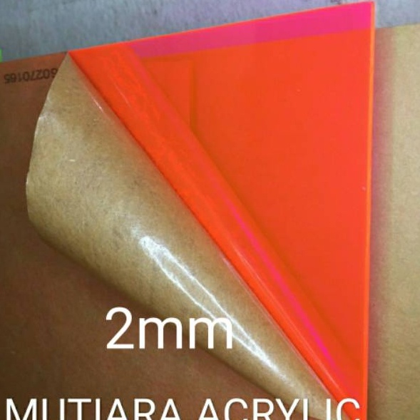 

Bayar Di Tempat Acrylic akrilik lembaran 2mm 42 X3CM A3 akrilik warna Orange transparan Ukuran A 3mika Raybe