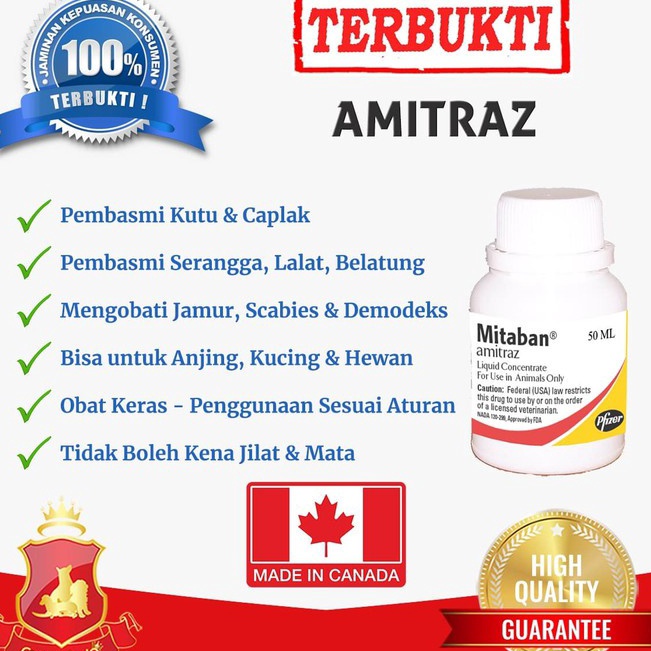 Amitraz Amitras Kutu Kulit Scabies Demodeks r Anjing Kucing