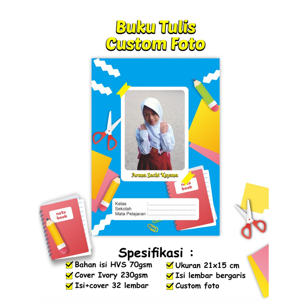 BUKU TULIS CUSTOM FOTO | BUKU TULIS SEKOLAH