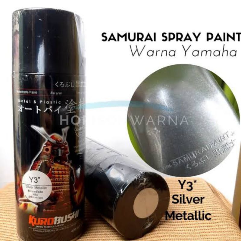 Pilok Silver Metallic Y3 * Samurai Cat Semprot Sepeda Motor Mobil Velg Rangka