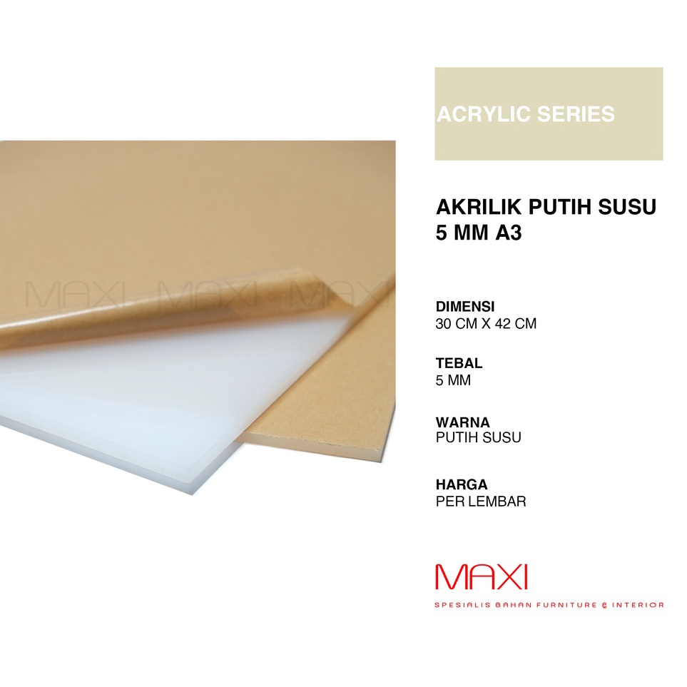 

Seller Akrilik Mika Putih 5 MM A3 Mika Acrylic Lembaran