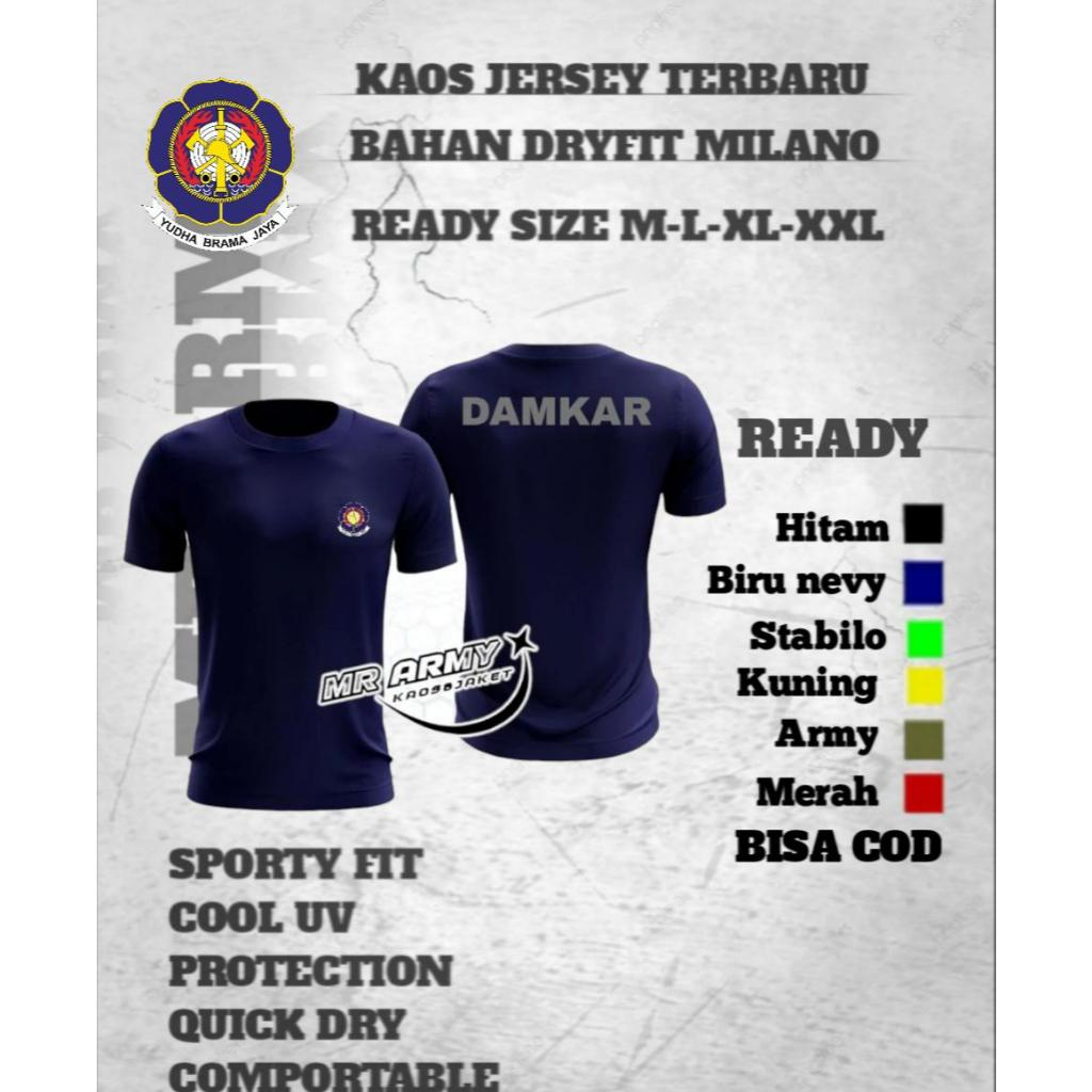 Kaos Jersey Damkar/kaos damkar/ kaos olahraga/bahan DRYFIT MILANO