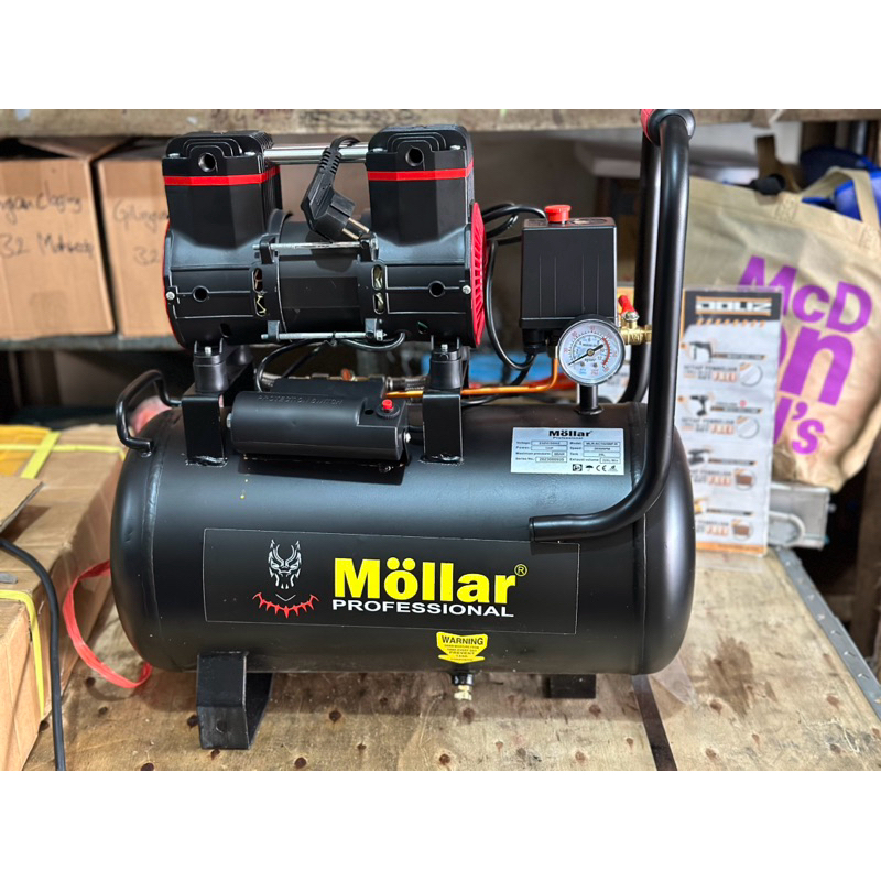 Kompresor angin MOLLAR BLACK PANTHER SILENT 25 liter MLR-AC-1525BP/kompresor angin silent mollar