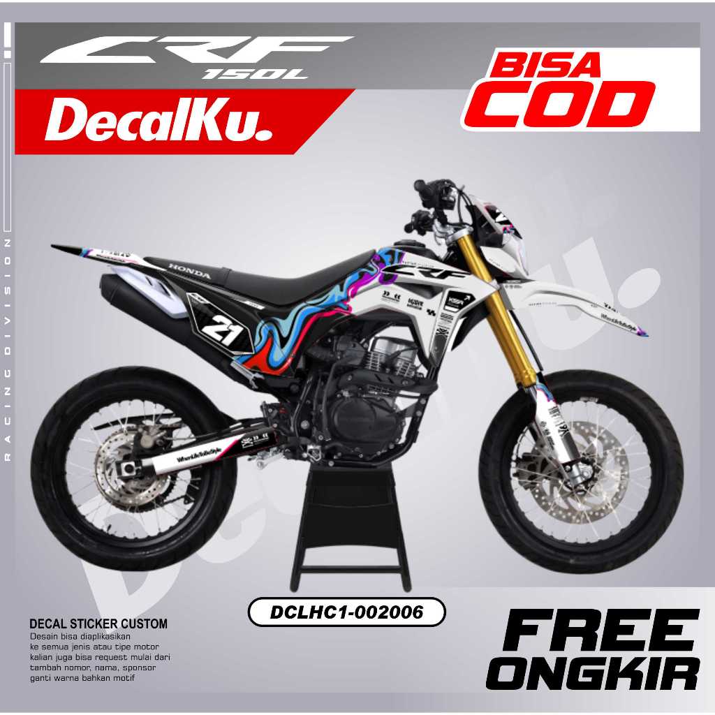 Sticker Crf Decal Honda Crf 150L Decal Crf Full Body Dekal Crf Supermoto Racing Enduro 2018 2019 202
