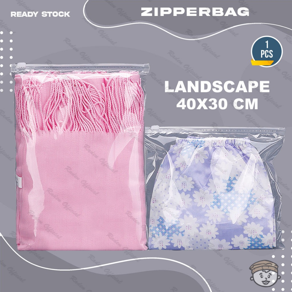 Pouch Plastik Ziplock Baju ZIPPER BAG Transparan Ukuran 40X30