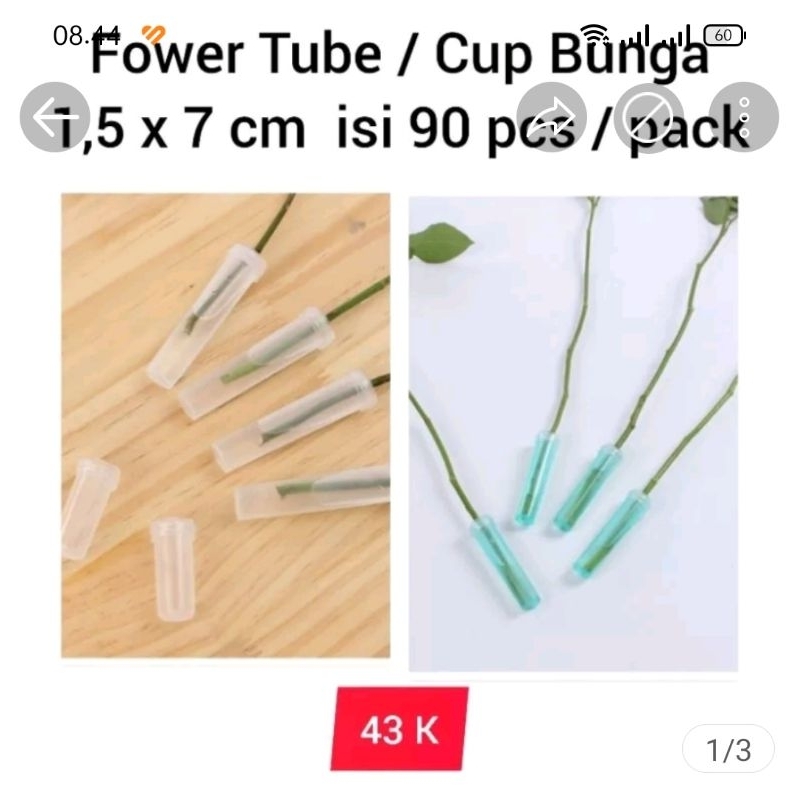 

Cup Bunga / Tube Bunga / Flower Tube / Tabung Bunga / Pipet / Water Tube 7cm
