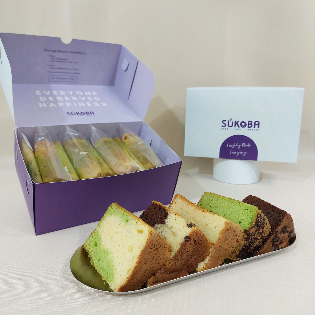 

SUKOBA - Mix Box Chiffon Cake Slice (Isi 8 Pcs)