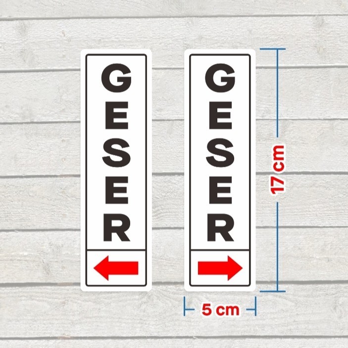 

sticker tempel pintu geser kanan kiri label sign marka 17 x 5 cm