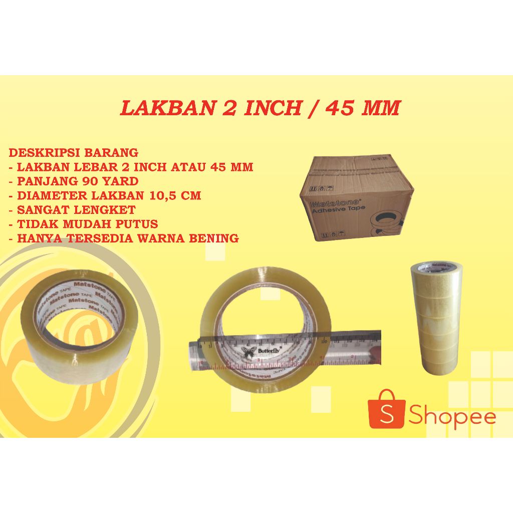 

LAKBAN BENING 45 MM X 90 YARD / 2 INCH 90 YARD