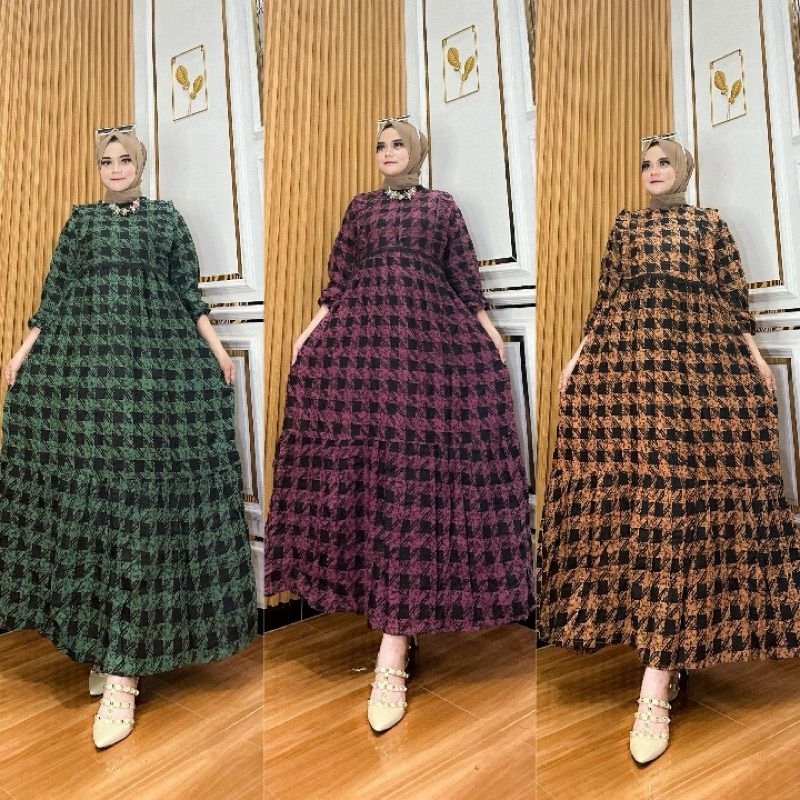 Gamis Wanita Motif Terbaru Bahan Rayon Tebal Adem Gamis Kekinian Gamis Rayon Premium