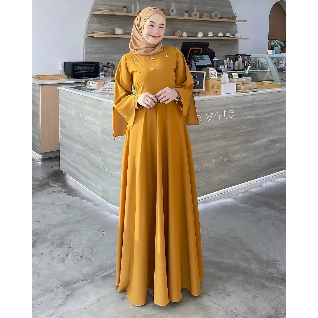 TERBARU AURA DRESS GAMIS CERUTY BABYDOLL PREMIUM GAMIS MAXI DRESS GAMIS PUTIH GAMIS PESTA MEWAH
