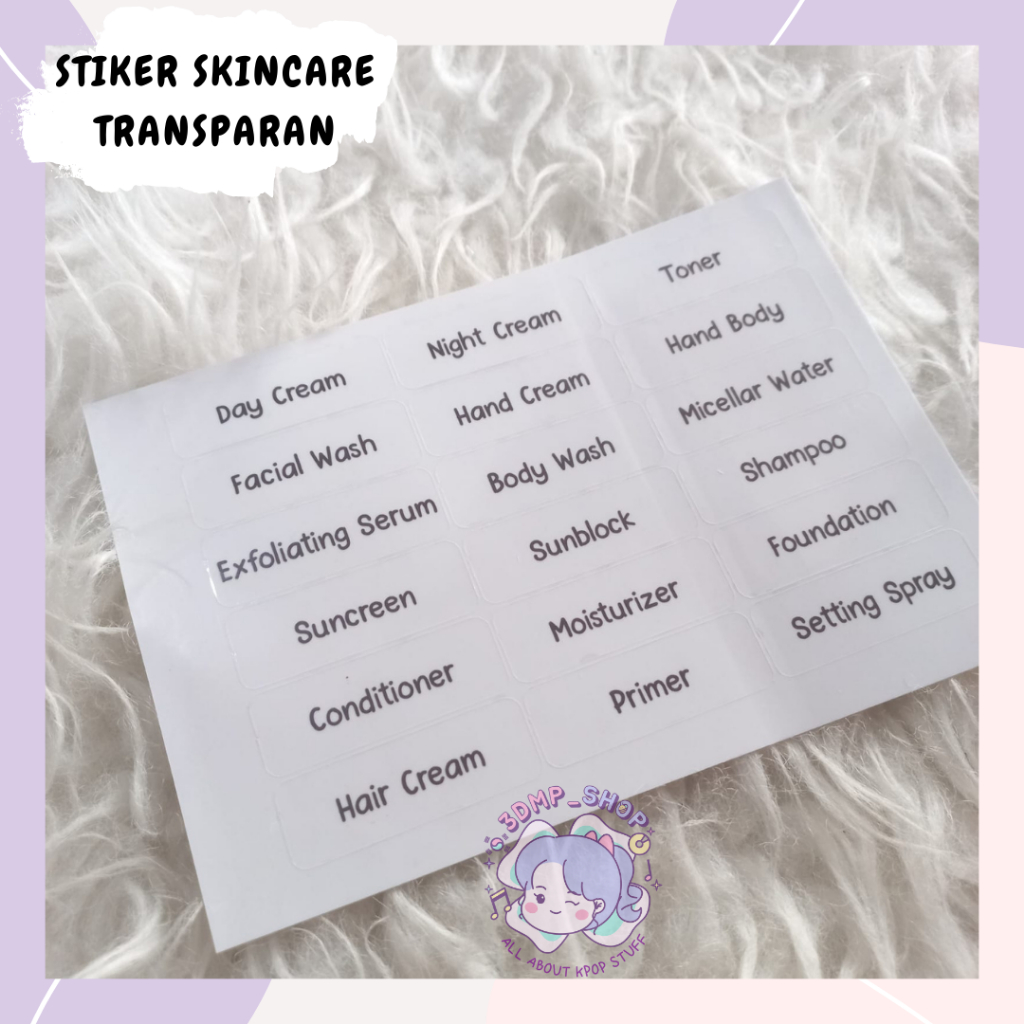 

STIKER LABEL SKINCARE KOSMETIK WATERPROOF / ANTI AIR TRANSPARAN