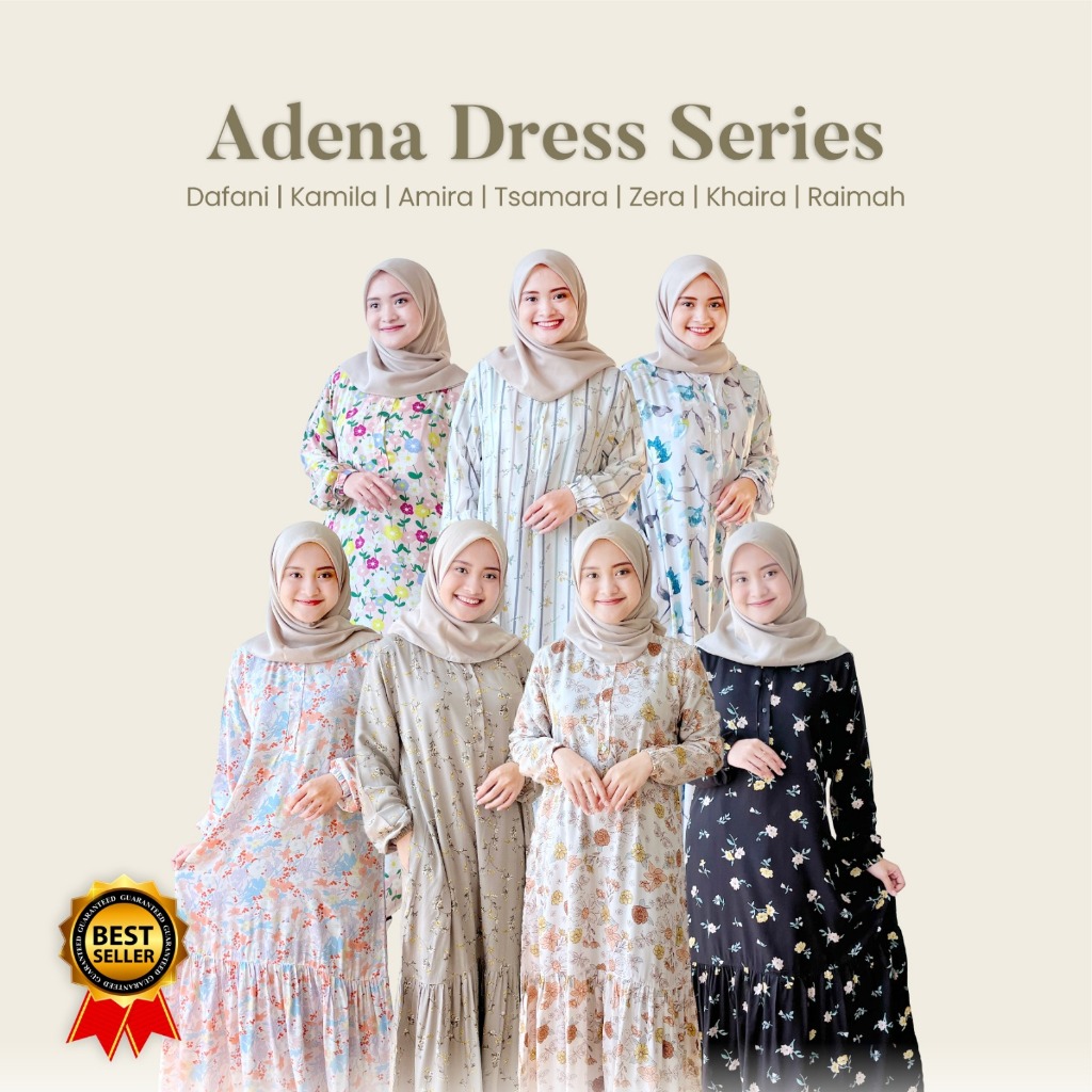 Fashionable Store Gamis Muslimah Formal/Non Formal "Adena Series" by Gamisa Bahan Rayon Adem Nyaman 