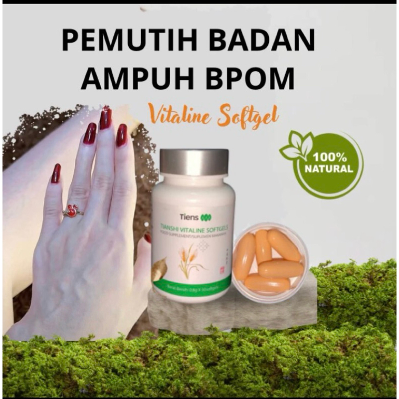 tianshi vitaline 15 softgel pemutih badan BPOM produk TIENS terjamin