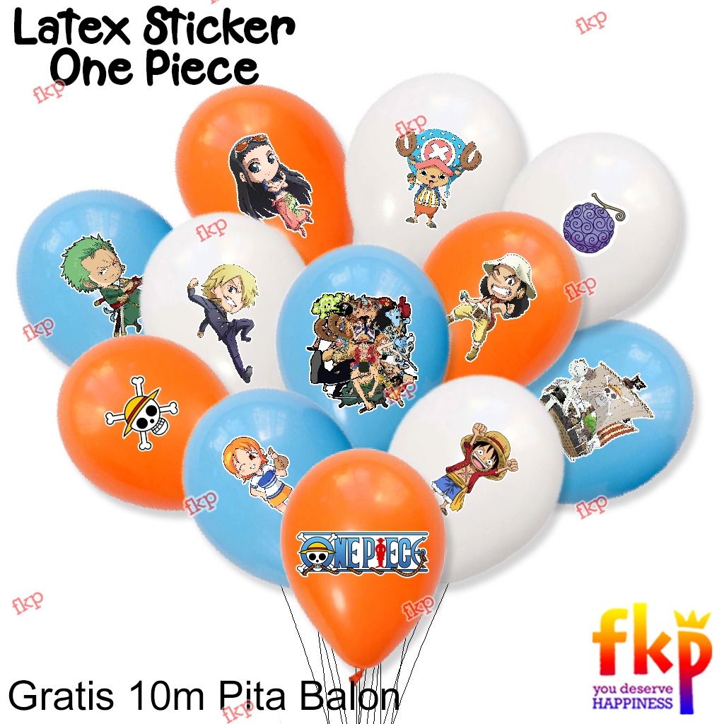 Fun Kids Party Set Dekorasi Latex Sticker One Piece / Dekorasi balon One Piece / Ultah Tema One Piec