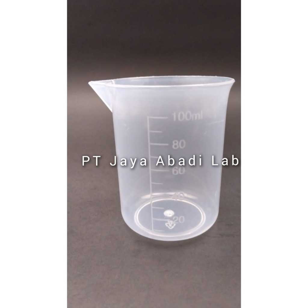 gelas ukur tabung takar beaker glass plastik disposable 100 ml 100cc