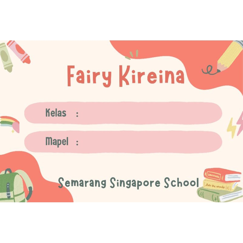 

Sticker label nama, sticker label mata pelajaran