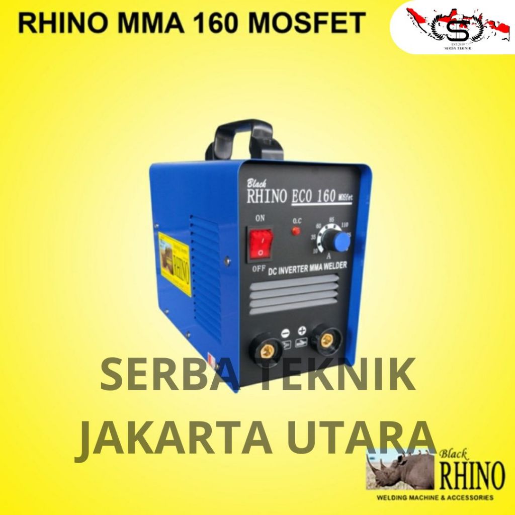Mesin Las Listrik Welding Inverter Travo Las MMA ECO 160 MOSFET RHINO