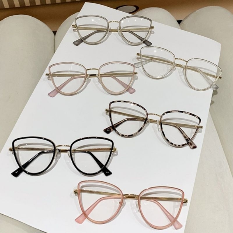 Kacamata Cat Eye Lensa Anti Radiasi Fashion Wanita