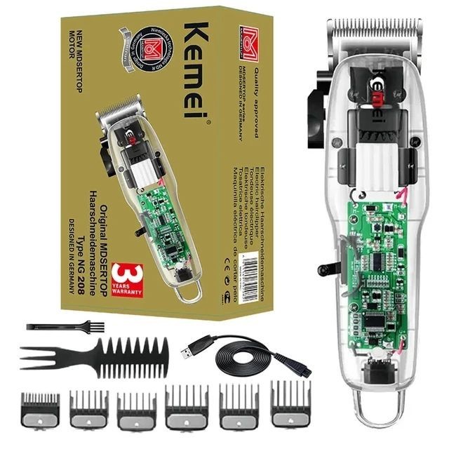 Alat Cukur Rambut Kemei Ng208 Transparan Hair Clipper