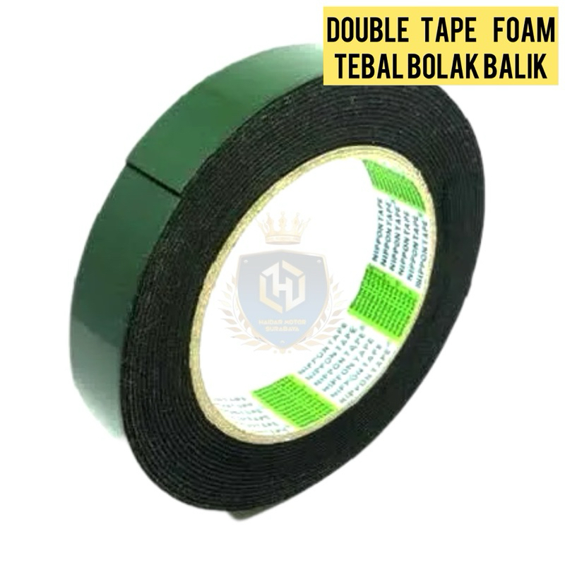 Double foam tape tip dobeltip lakban bolak balik hijau / double tape foam bolak balik / double tip m