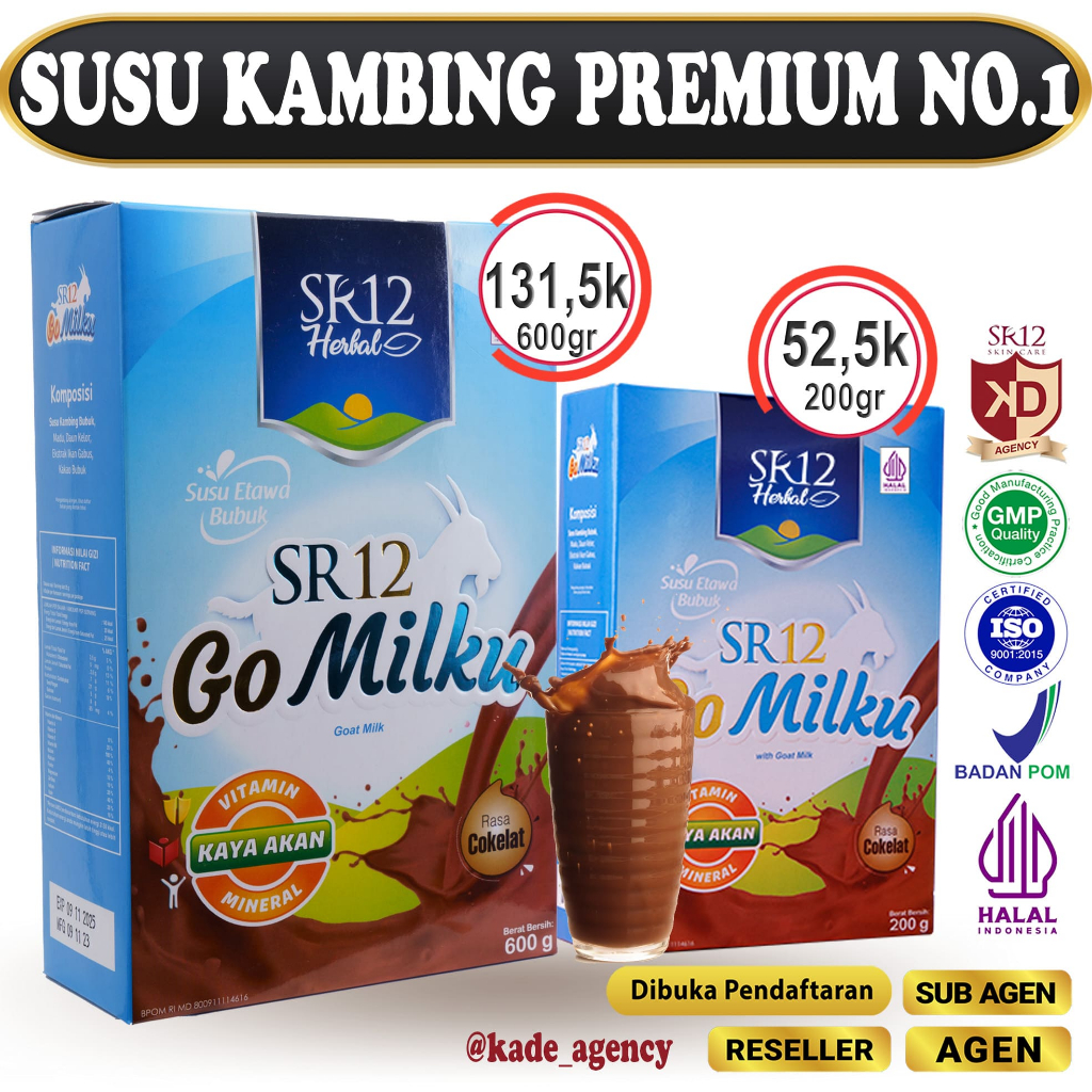 

GOMILKU COKELAT SR12 - SUSU KAMBING ETAWA TERBAIK UNTUK KESEHATAN.