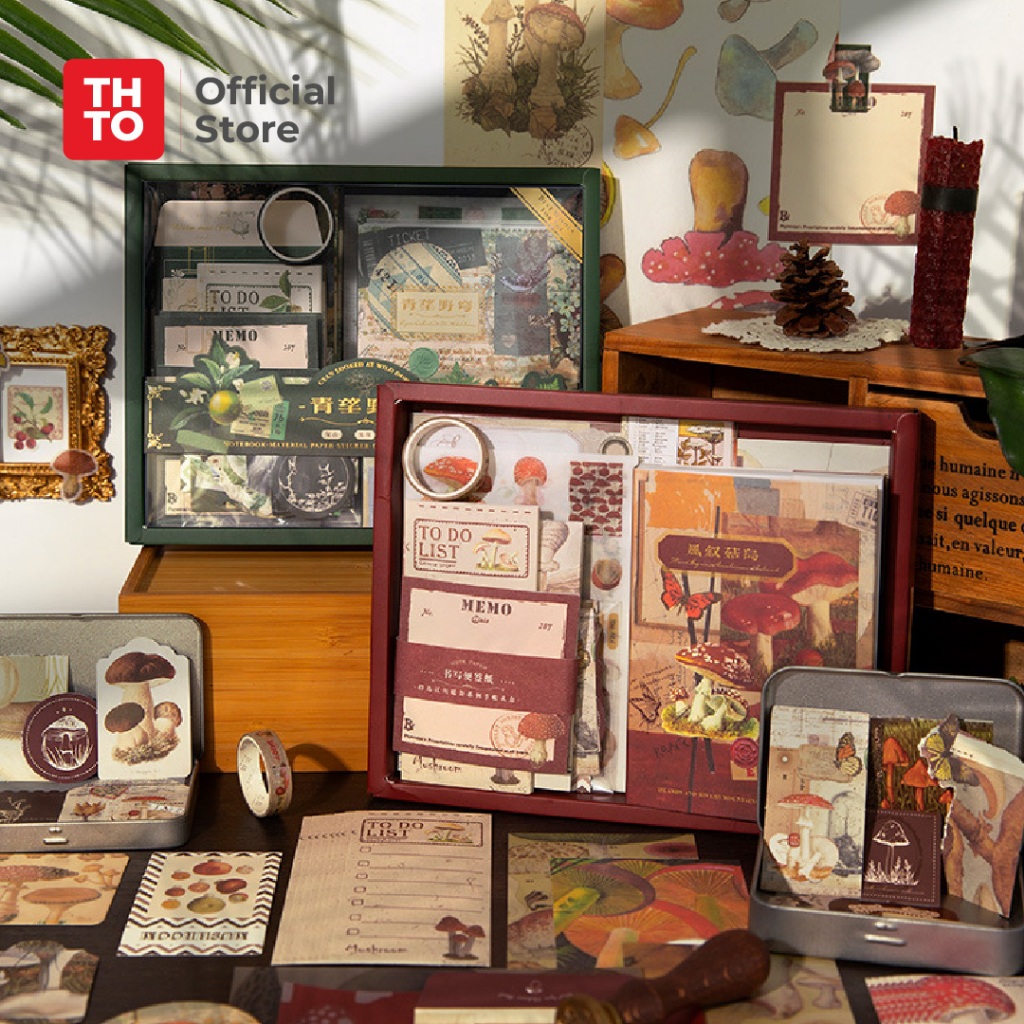 

THTO Set Notebook Creative Simple Gift Hadiah Souvernir Retro Handbook A6 Set Vintage Kreatif A093